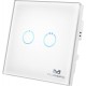 Interruptor t&aacute;ctil blanco de cristal MCO HOME con dos botones azules iluminados on-off Z-wave